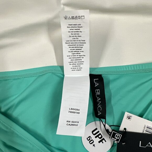 La Blanca Women's Size 14 Seafoam Island Goddess Side Tie Hipster Bikini Swim - Picture 6 of 6